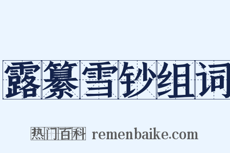 露纂雪钞组词是什么意思的图片